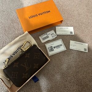 Louis Vuitton Brown Monogram Pouch with Gold Clasp